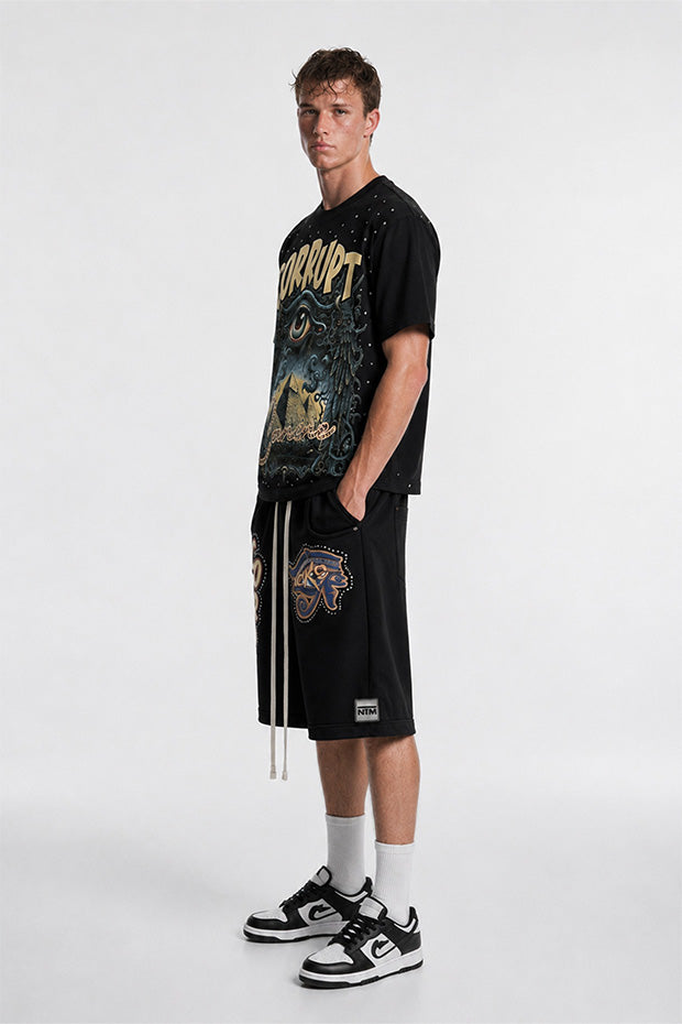 Tomatos Men's Wide-Leg Graphic Shorts | Washed Shorts