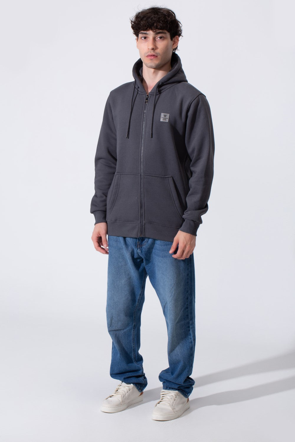 Fleece Men Zip Hoodie Slim Fit