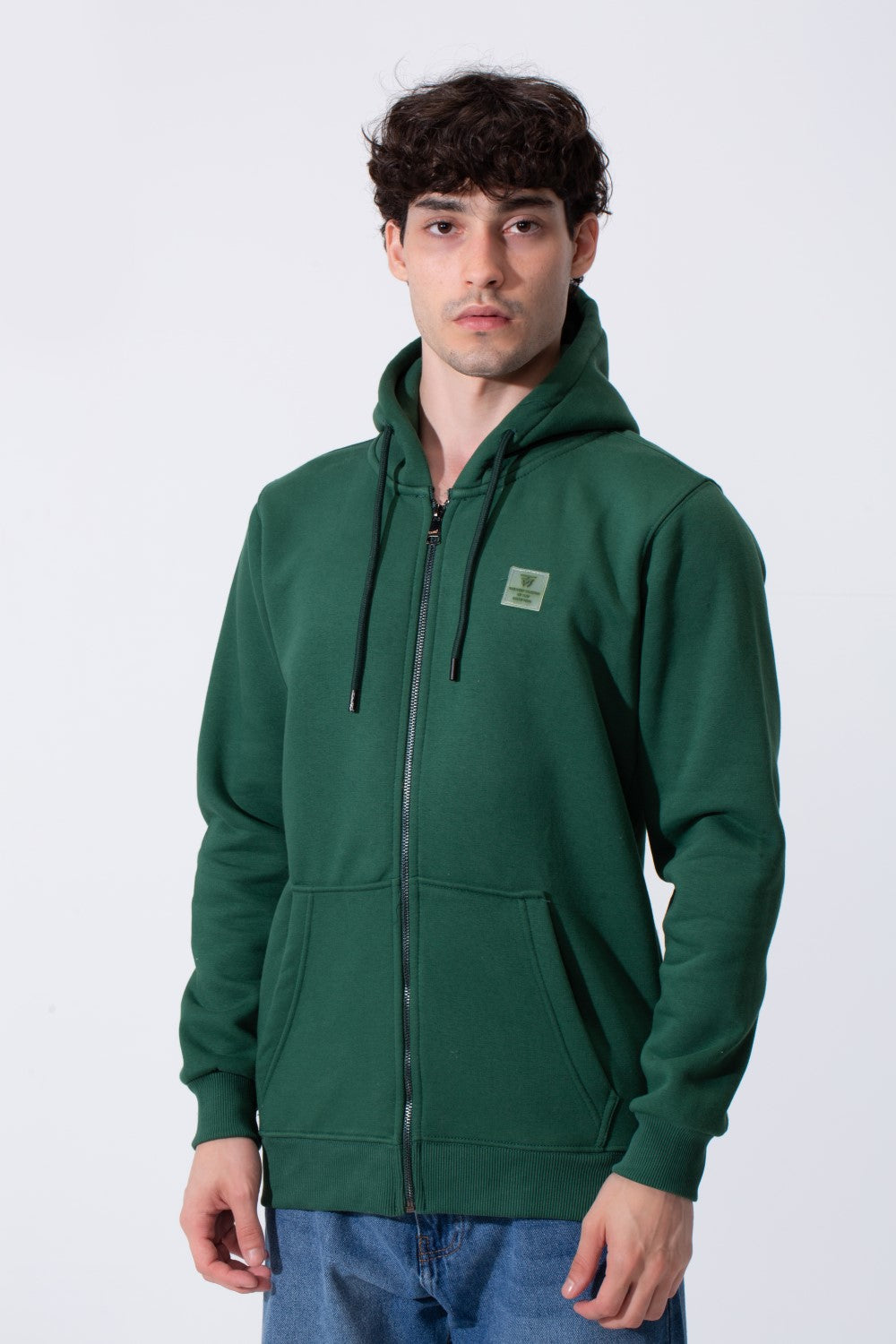 Fleece Men Zip Hoodie Slim Fit