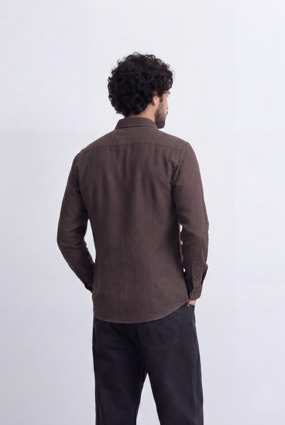 Men’s Linen Blend Shirt Button Down Slim Fit Smart Casual