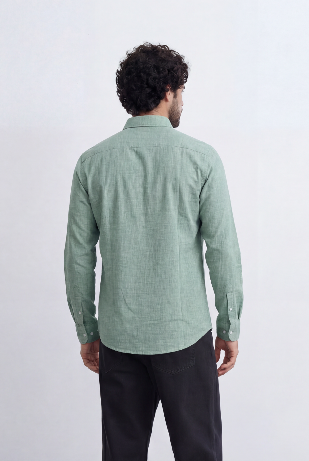 Men’s Linen Blend Shirt Button Down Slim Fit Smart Casual