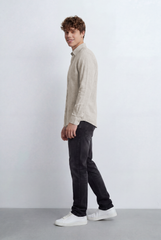 Men's Slim Fit Blend Shirt With Natural Texture
