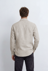 Men's Slim Fit Blend Shirt With Natural Texture
