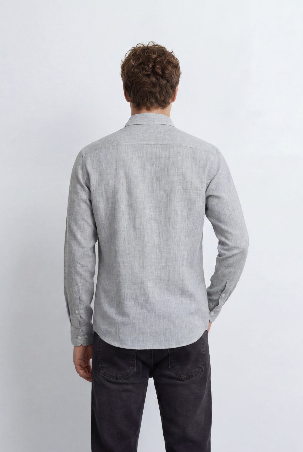Men's Slim Fit Blend Shirt With Natural Texture