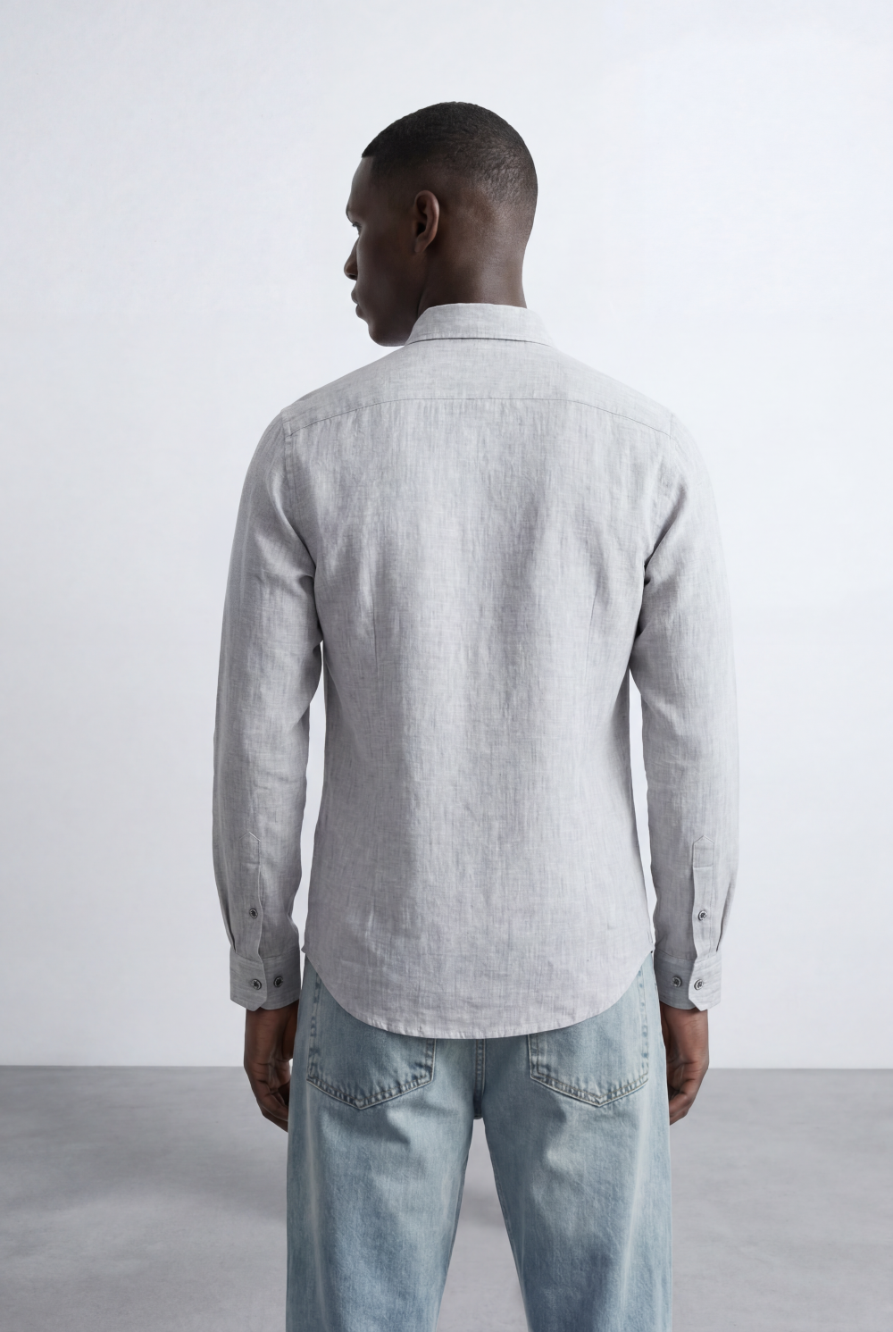 Men’s Tailored Slim Fit Linen Blend Shirt