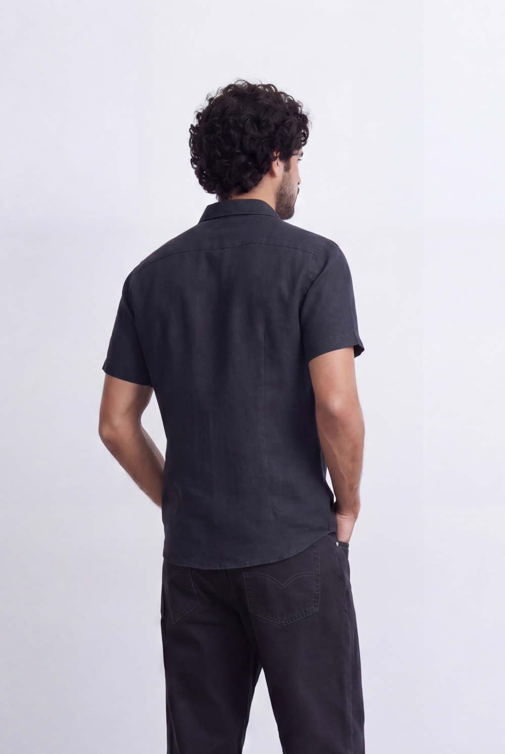 Men’s Linen Blend Shirt Short Sleeve