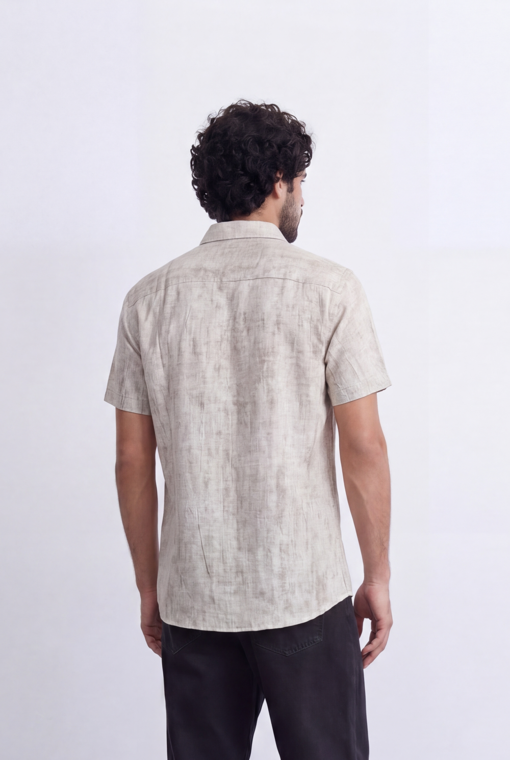 Men’s Linen Blend Shirt Short Sleeve