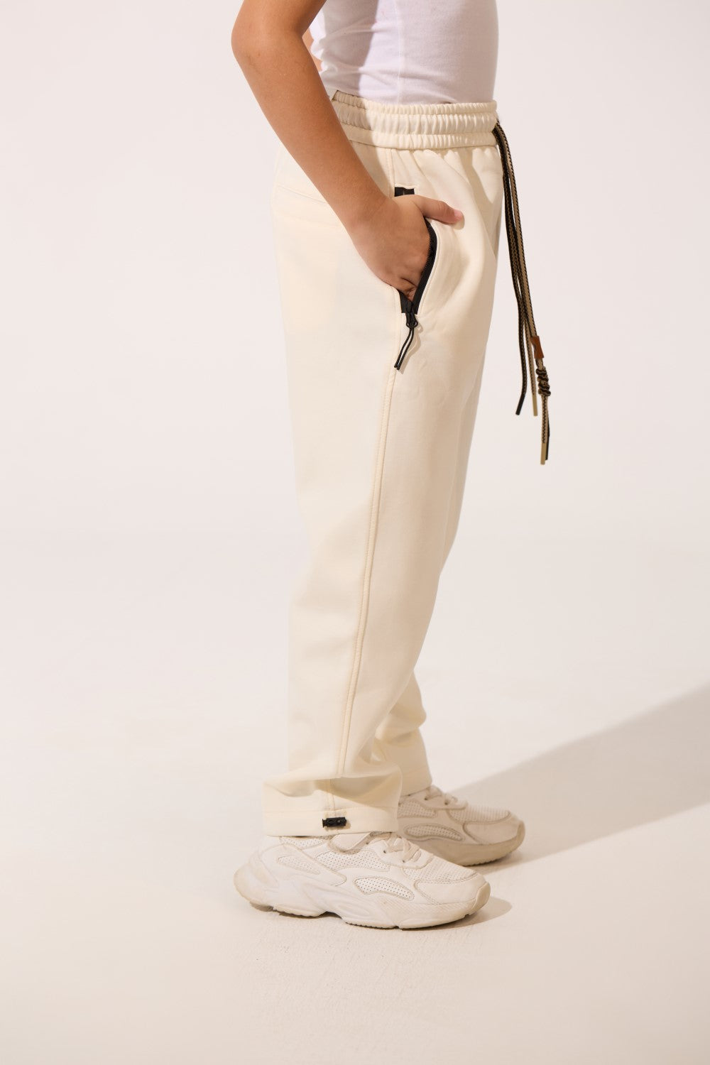 Wide Leg Side Zip Pockets Tomato Boys Sweatpants