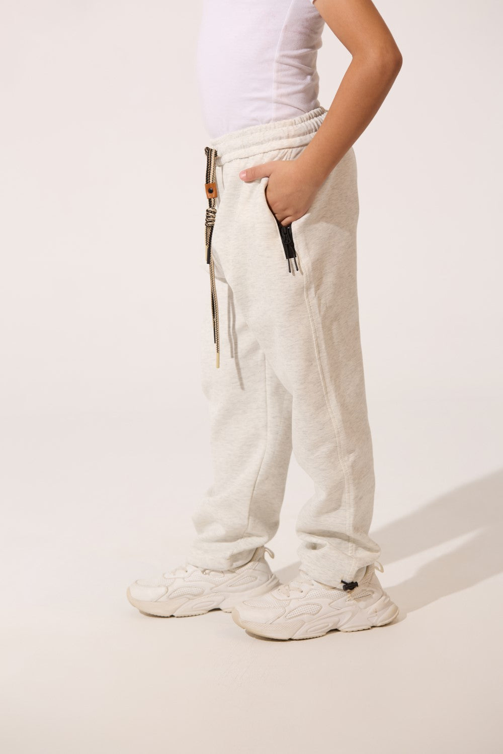 Wide Leg Side Zip Pockets Tomato Boys Sweatpants