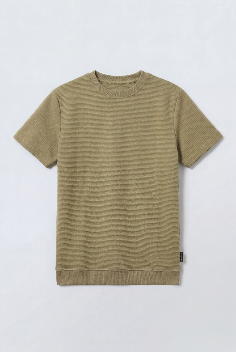 Men’s Fine Ribbed Surface Detail Basic Feel T-Shirt