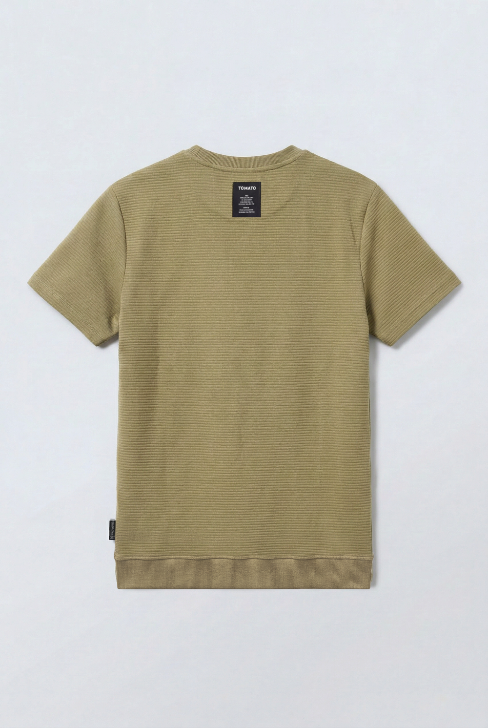 Men’s Fine Ribbed Surface Detail Basic Feel T-Shirt