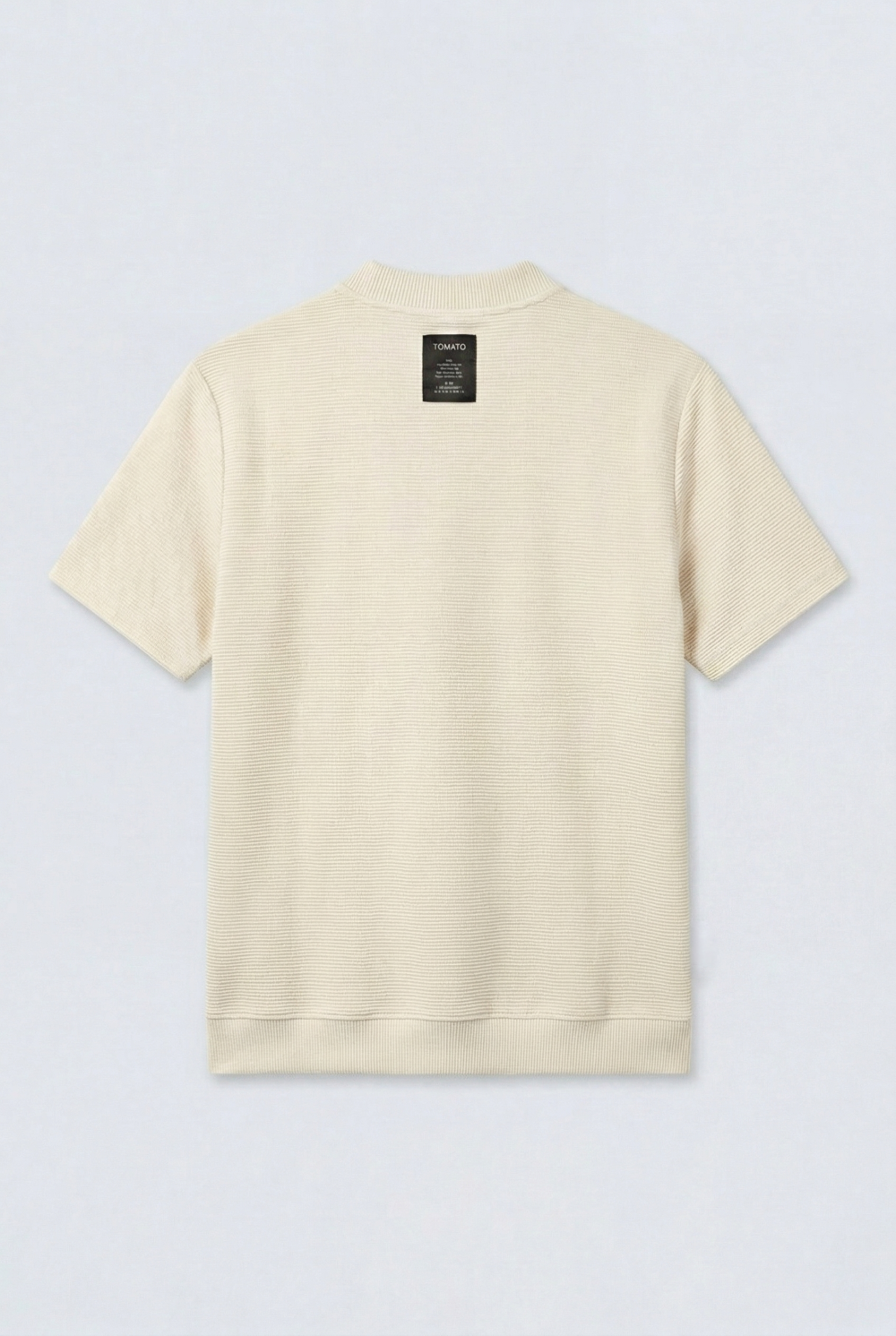 Men’s Fine Ribbed Surface Detail Basic Feel T-Shirt