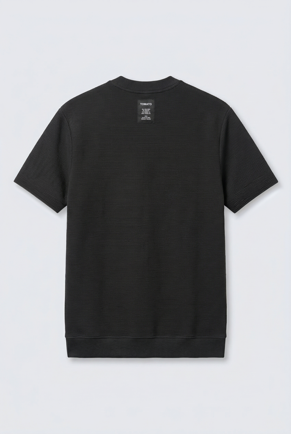 Men’s Fine Ribbed Surface Detail Basic Feel T-Shirt