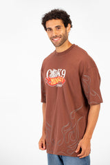 Men’s CK9 Mindset Print Flame Detail T-Shirt Oversize