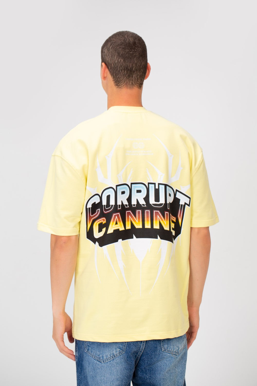 Men’s Oversized Bold Back Print Sharp Spike T-Shirt CK9
