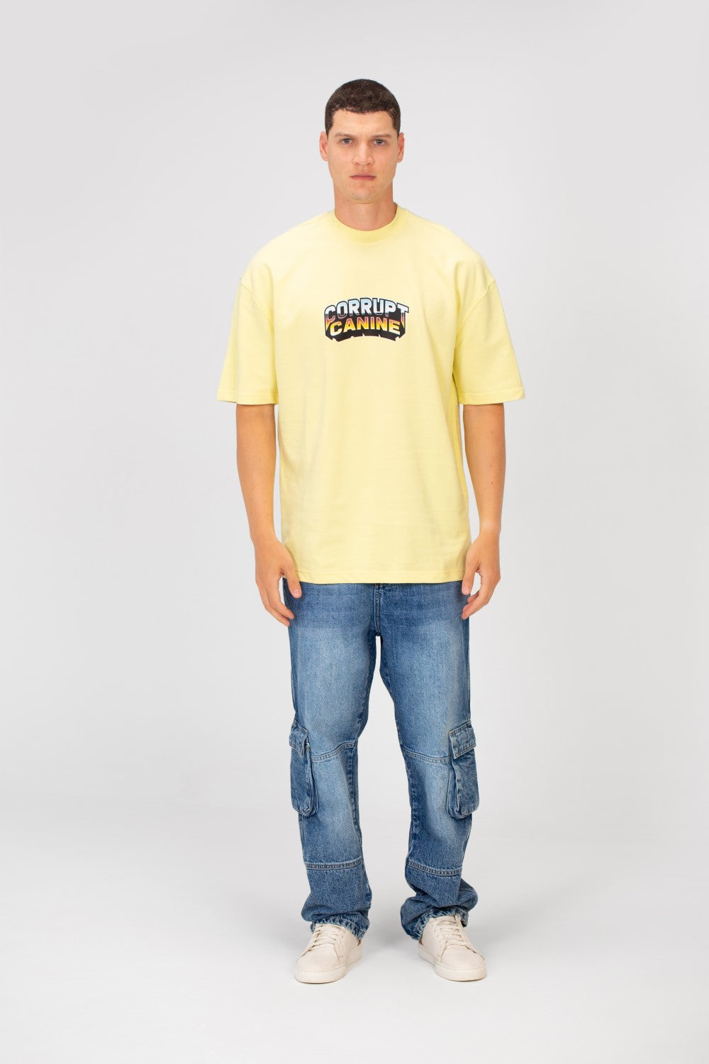 Men’s Oversized Bold Back Print Sharp Spike T-Shirt CK9