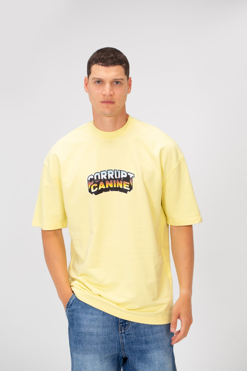 Men’s Oversized Bold Back Print Sharp Spike T-Shirt CK9