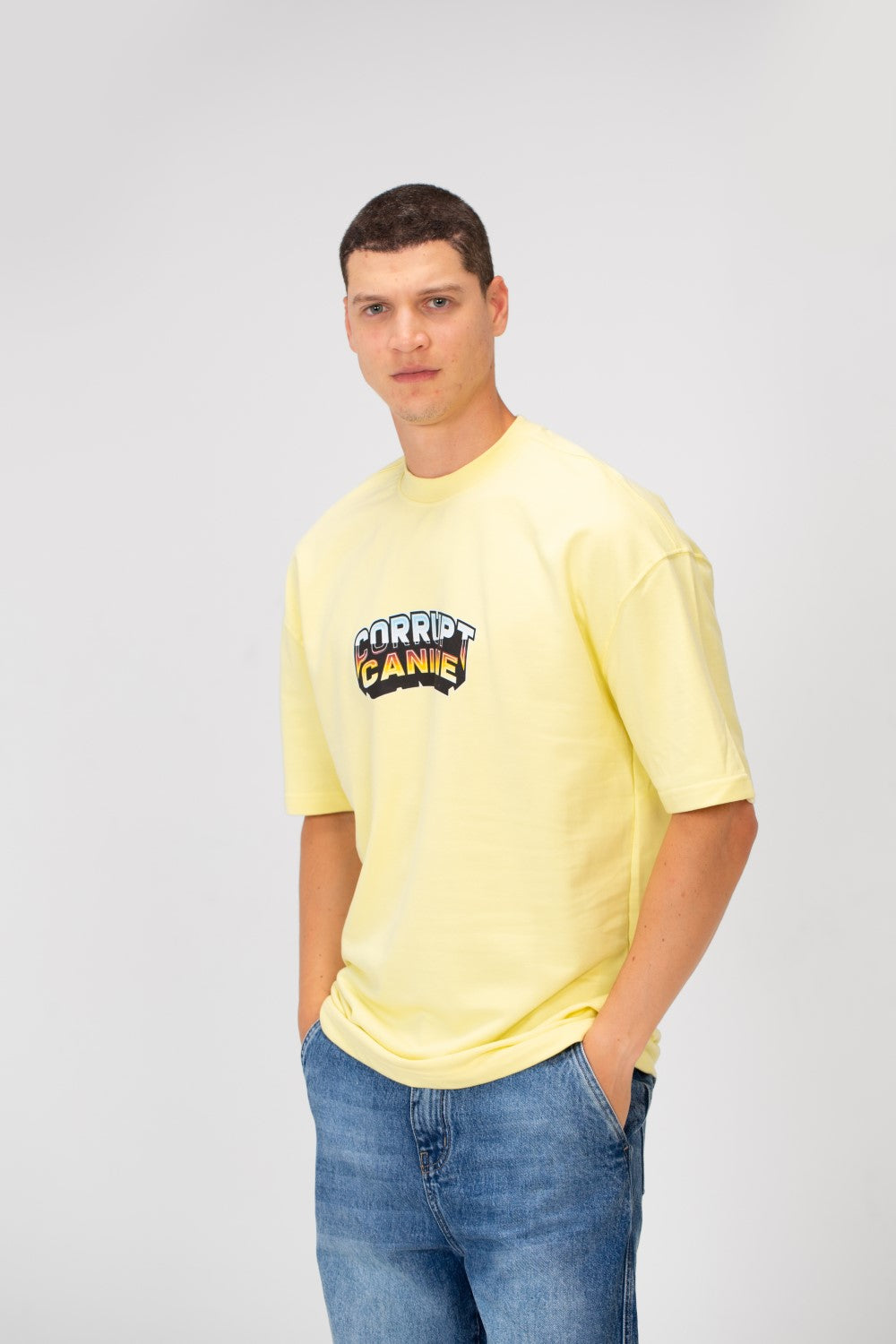Men’s Oversized Bold Back Print Sharp Spike T-Shirt CK9