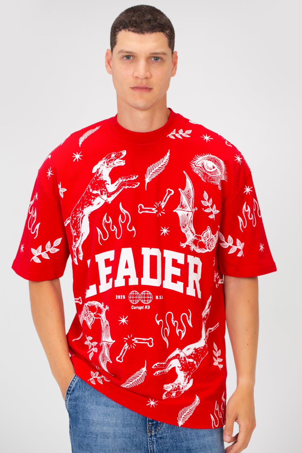 Men’s Bold Leader Typography Graphic T-Shirt
