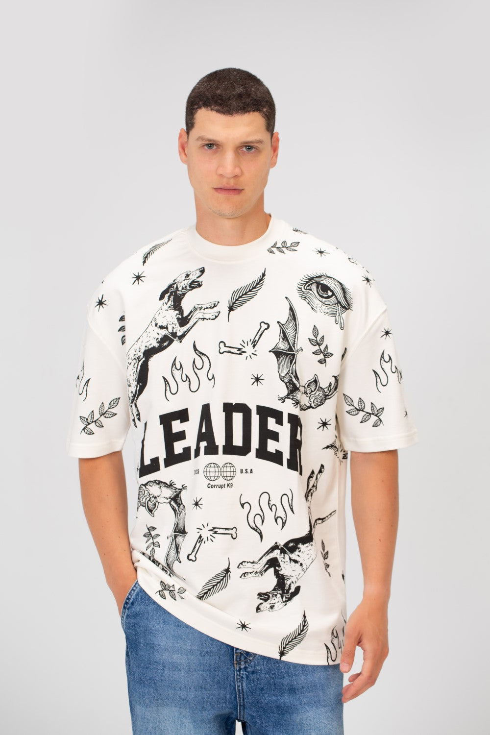 Men’s Bold Leader Typography Graphic T-Shirt