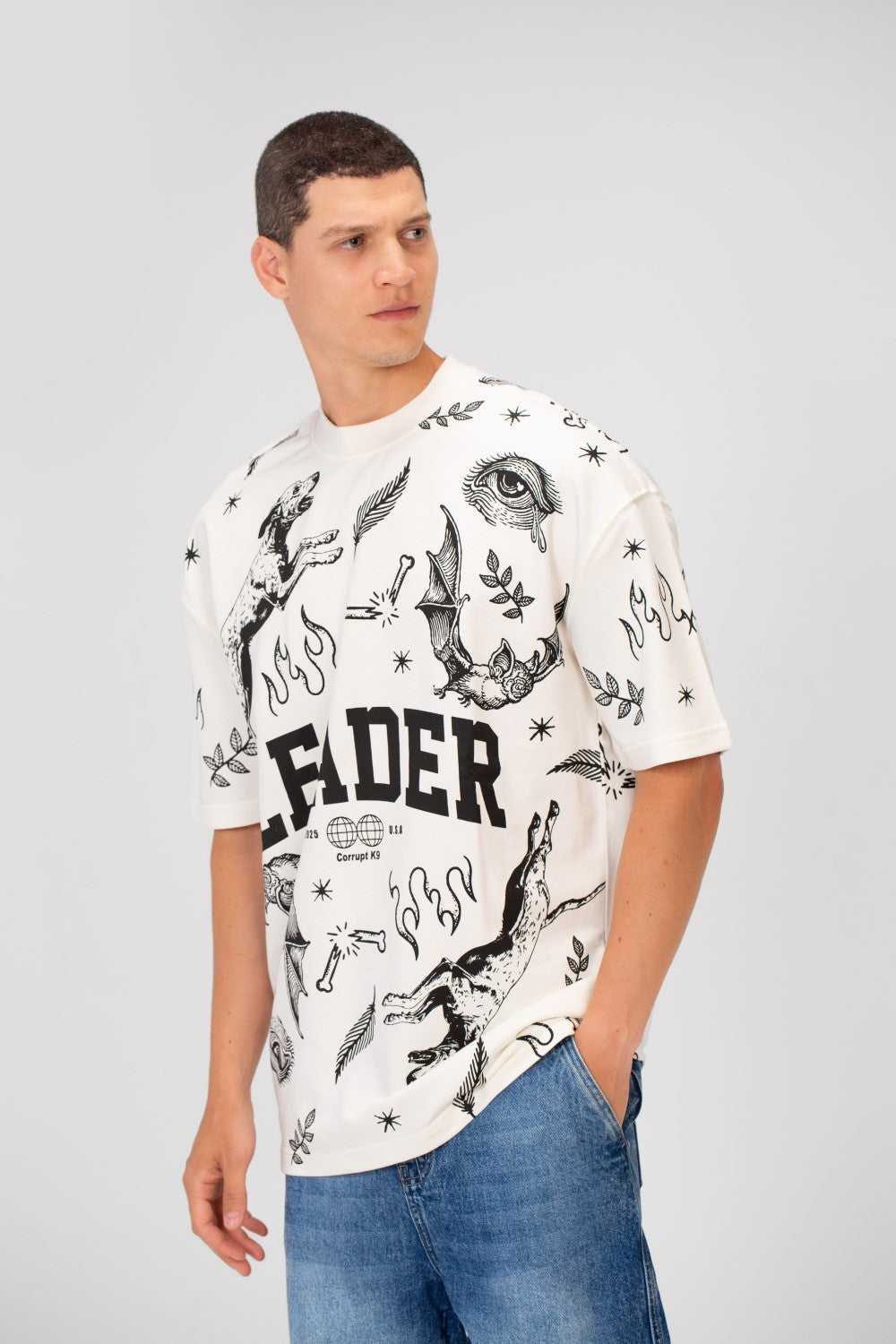 Men’s Bold Leader Typography Graphic T-Shirt