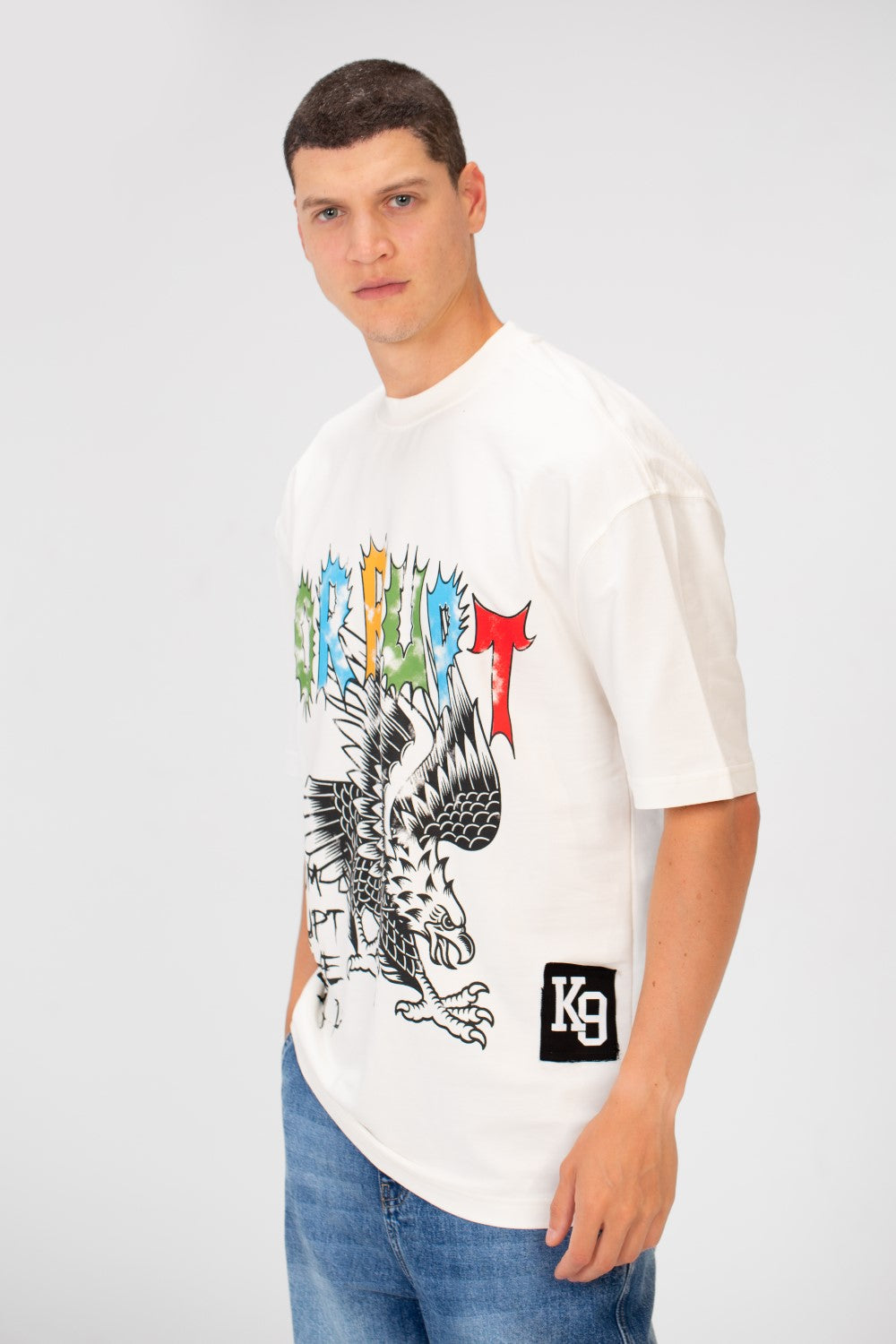 Men’s Oversized Graphic T-Shirt Front And Back Graffiti