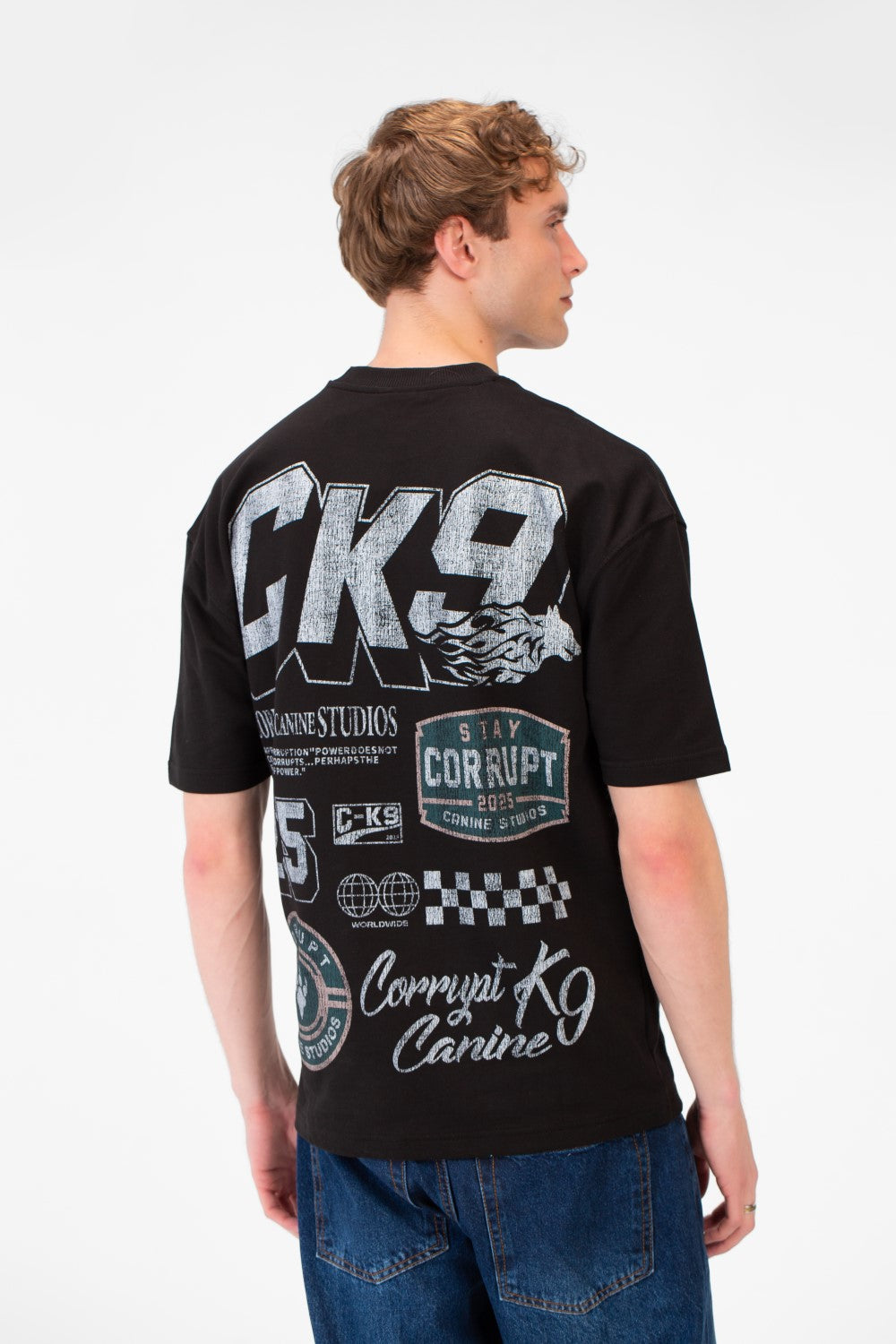 Men’s Back Mixed Badge Graphics T-Shirt