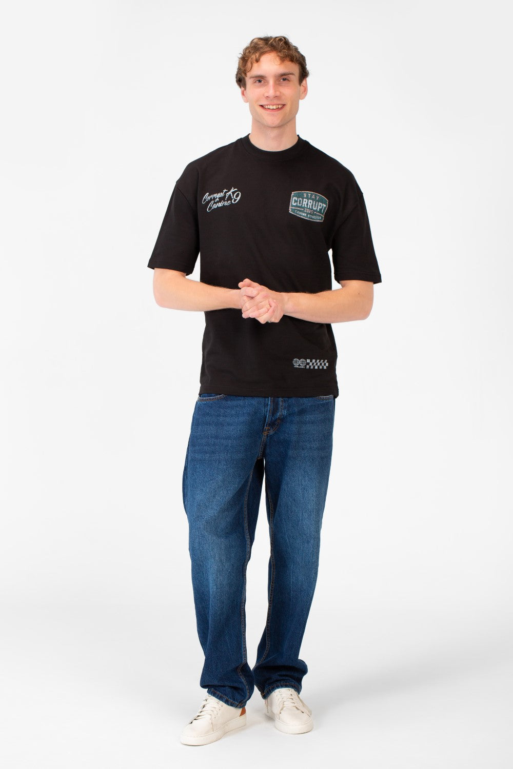Men’s Back Mixed Badge Graphics T-Shirt