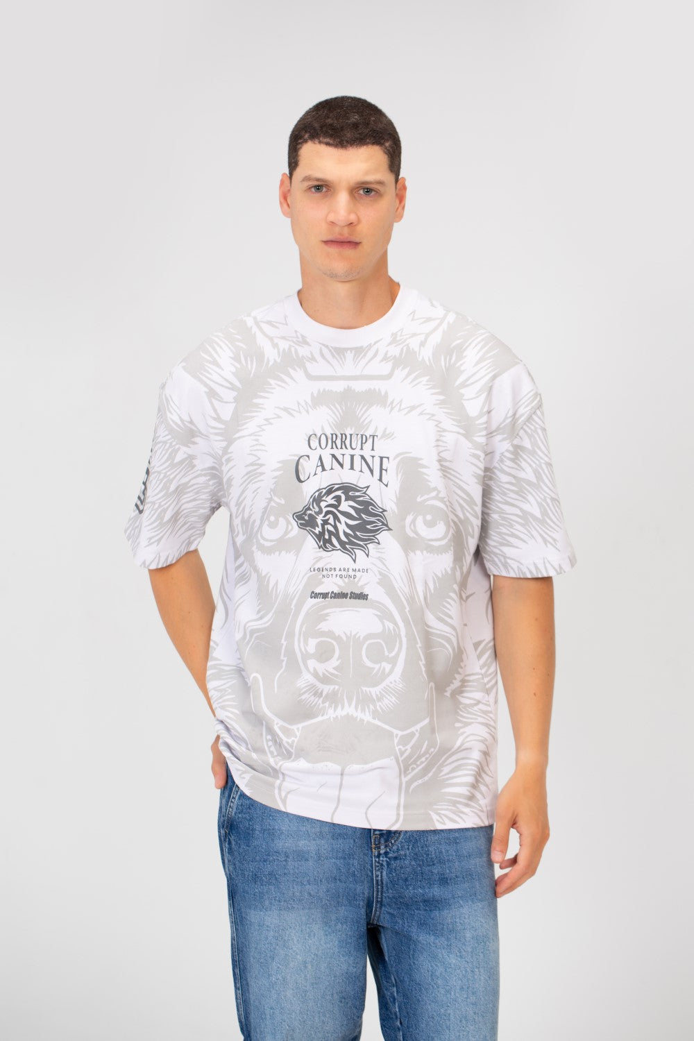 Men’s All Over Graphic T-Shirt Canine Artwork
