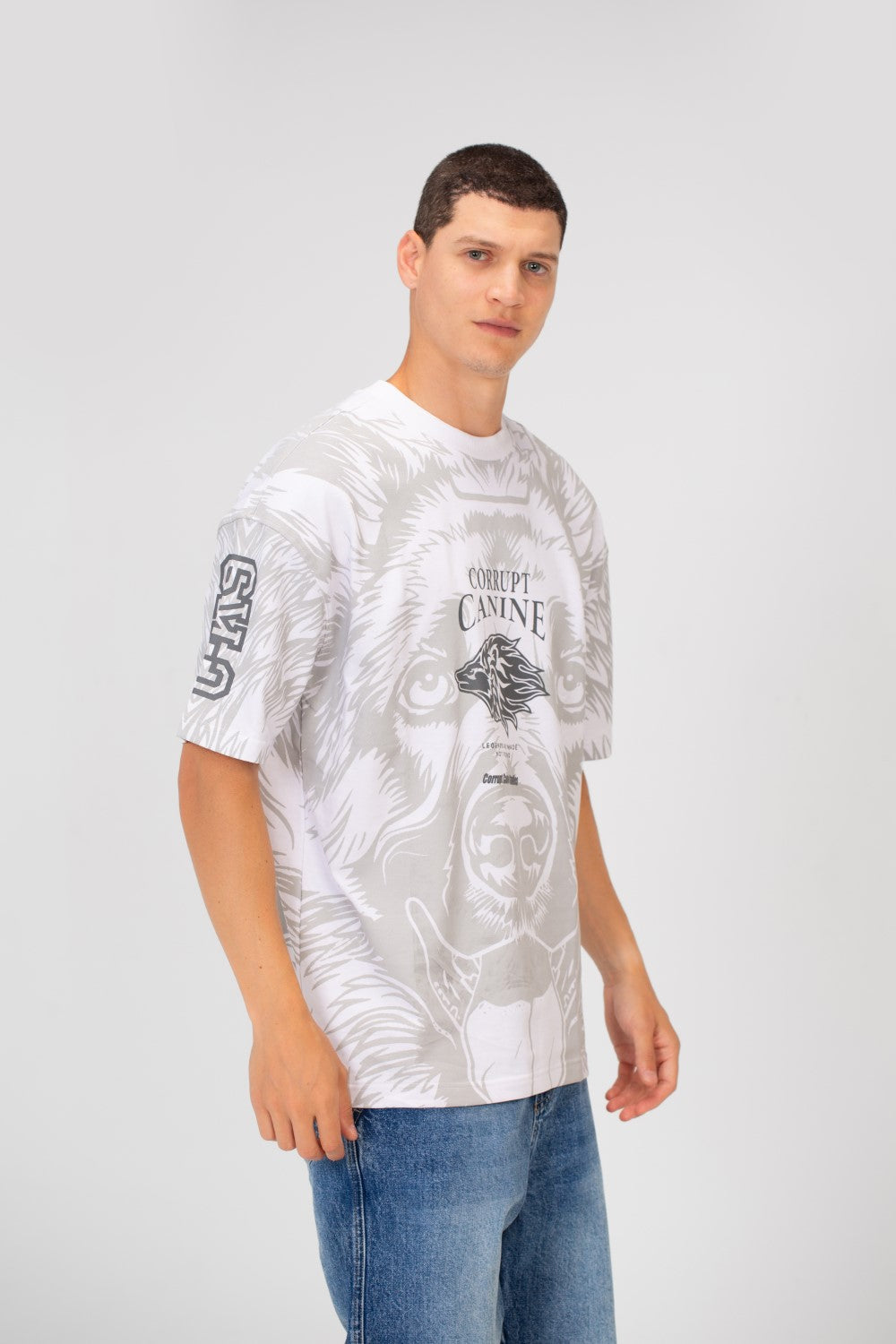 Men’s All Over Graphic T-Shirt Canine Artwork