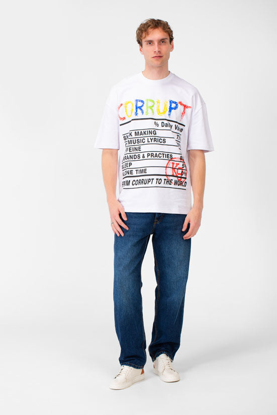 Men’s Oversized Fit Bold Front Typography T-Shirt