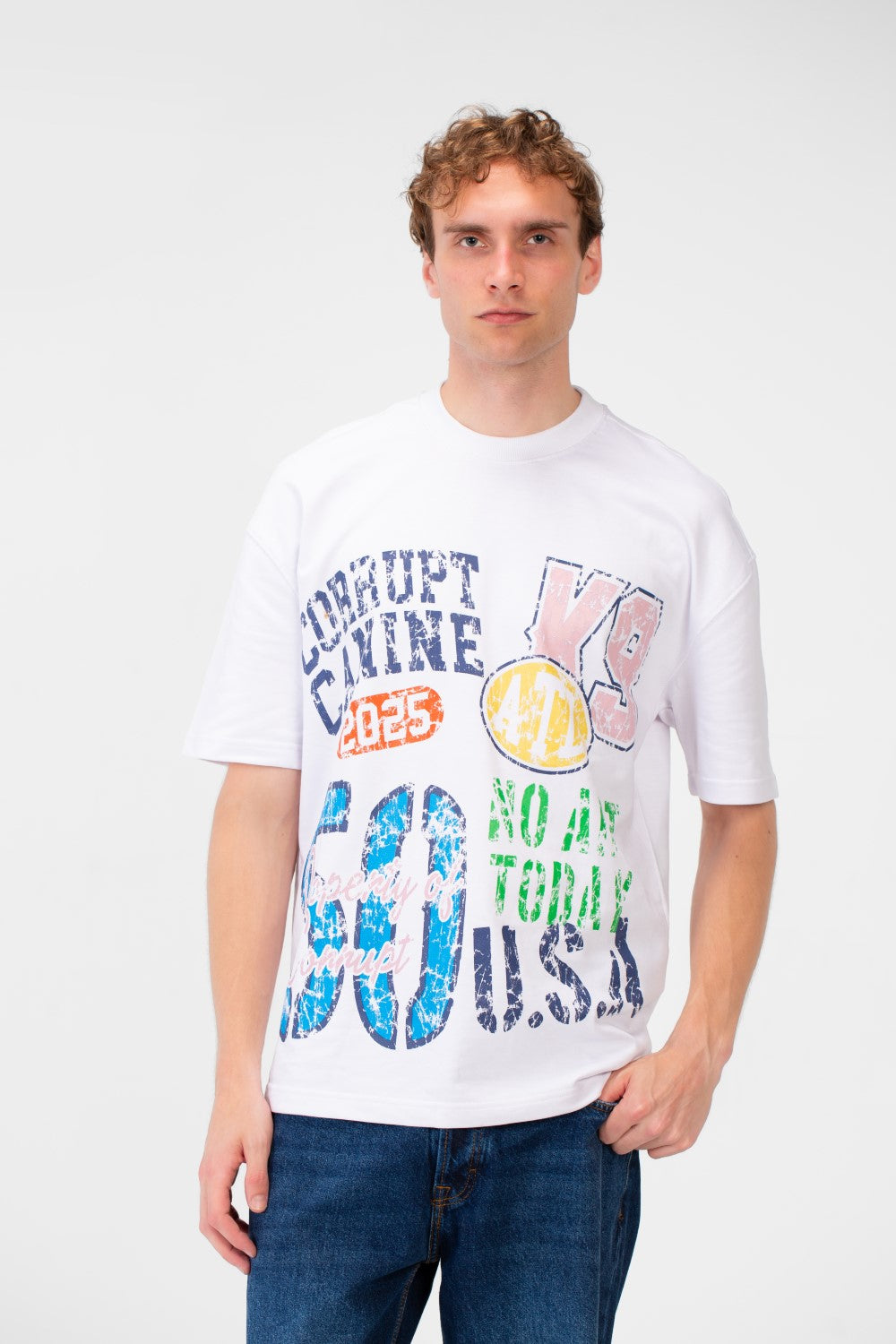 Men’s Oversized Fit T-Shirt Mixed Typography Artwork