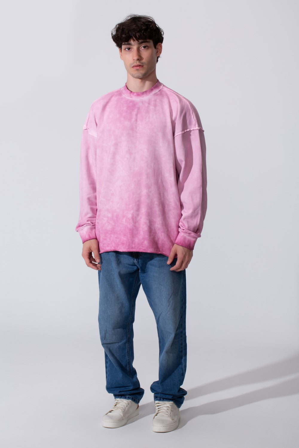 Oversized Men Sweatshirt Garment Dyed