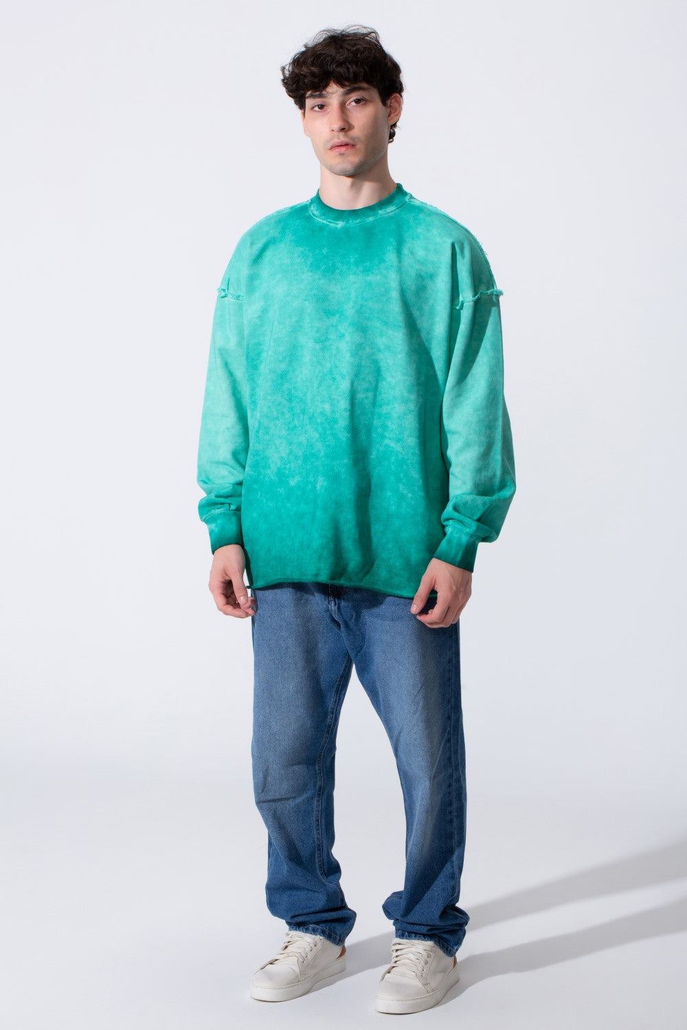 Oversized Men Sweatshirt Garment Dyed