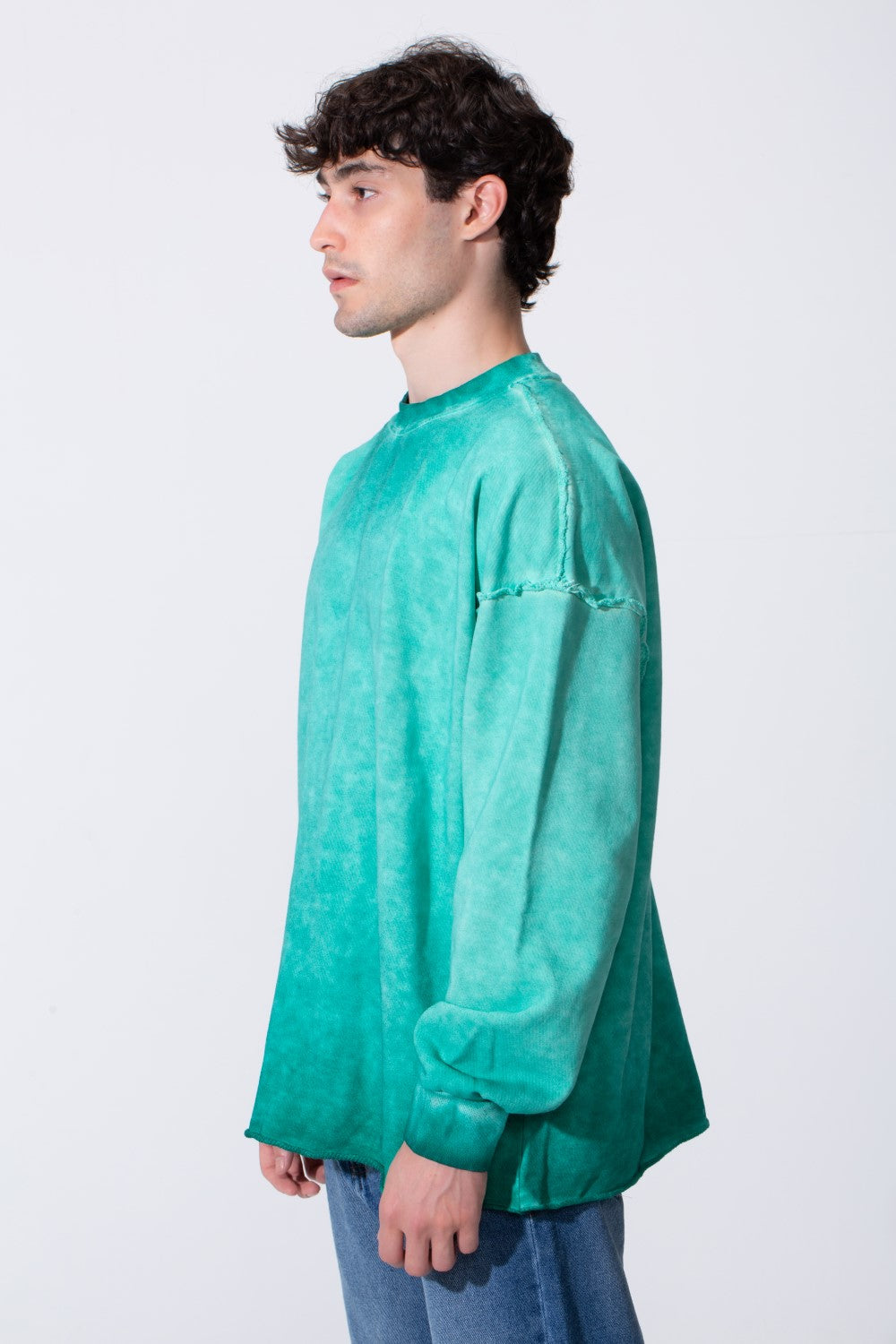 Oversized Men Sweatshirt Garment Dyed