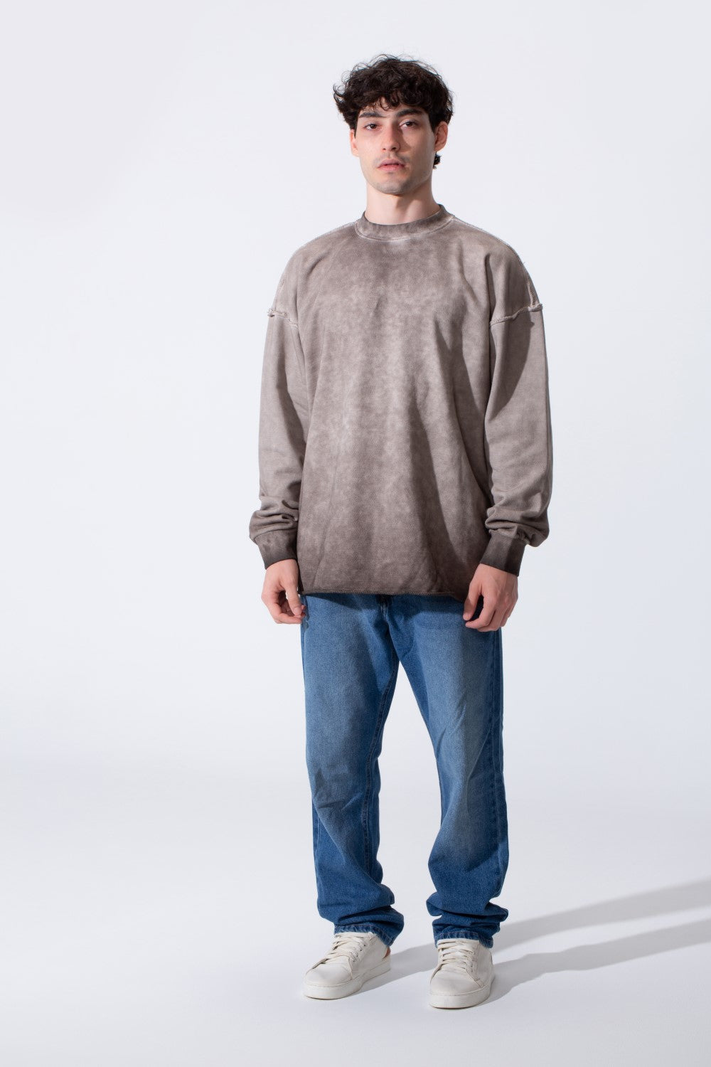 Oversized Men Sweatshirt Garment Dyed