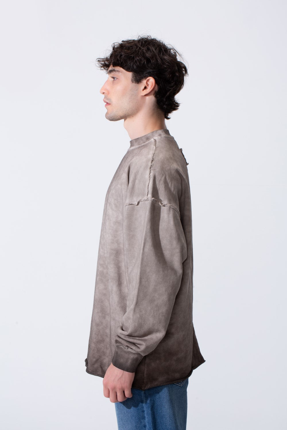 Oversized Men Sweatshirt Garment Dyed