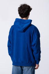 Fleece Exposed Stitch Oversized Men Hoodie