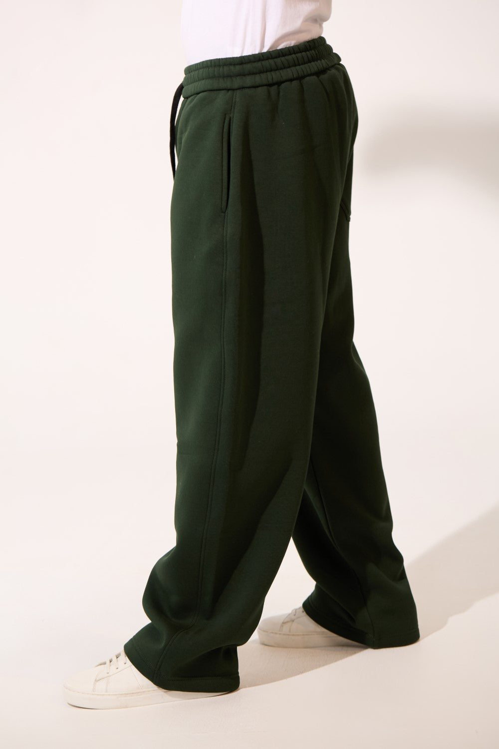 Back Pocket Oversized Melton Men Sweatpants