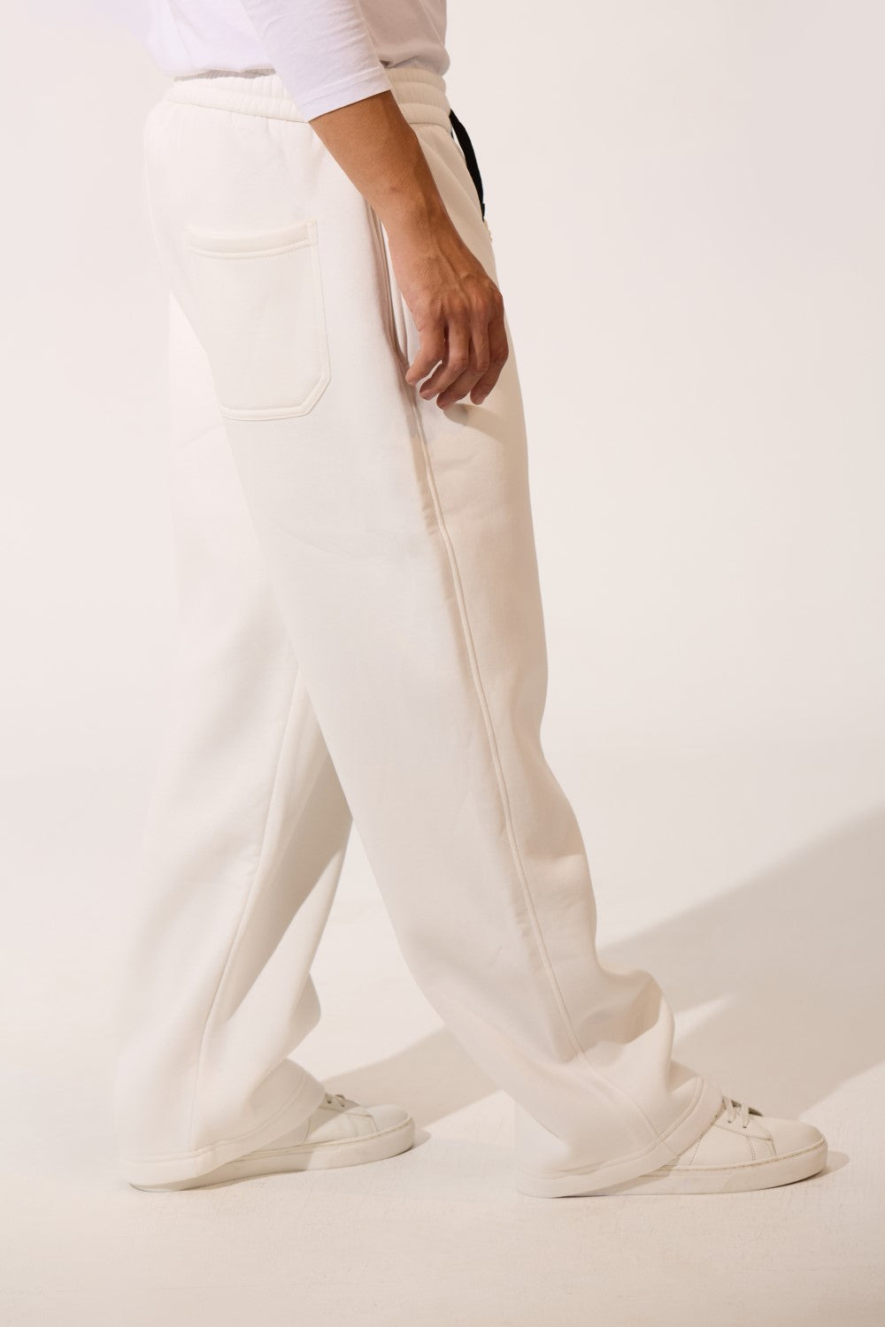 Back Pocket Oversized Melton Men Sweatpants