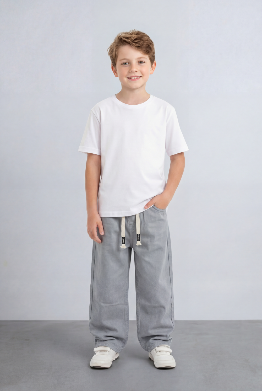 Boy's Relaxed Jogger Jeans Pants Washed Fabric