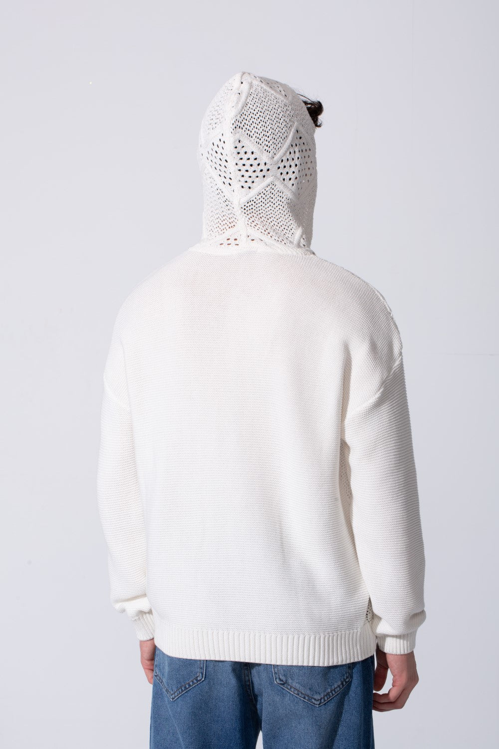 Slim Fit Transparent Men Hood Sweater
