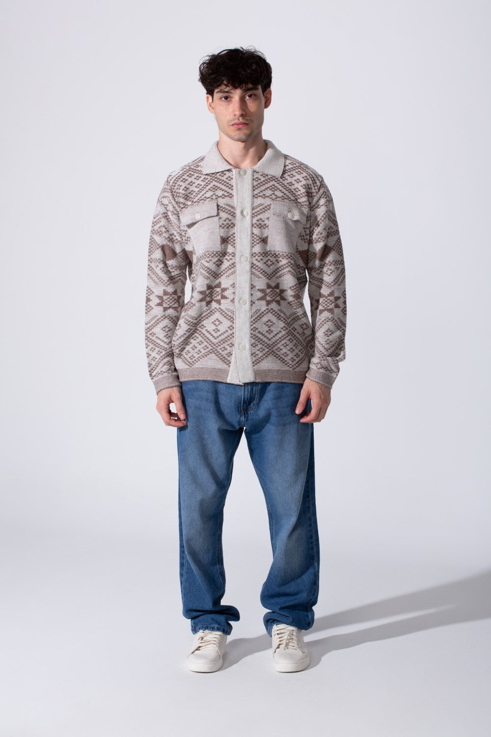 Slim Fit Nordic Geometric Knit Men Sweater