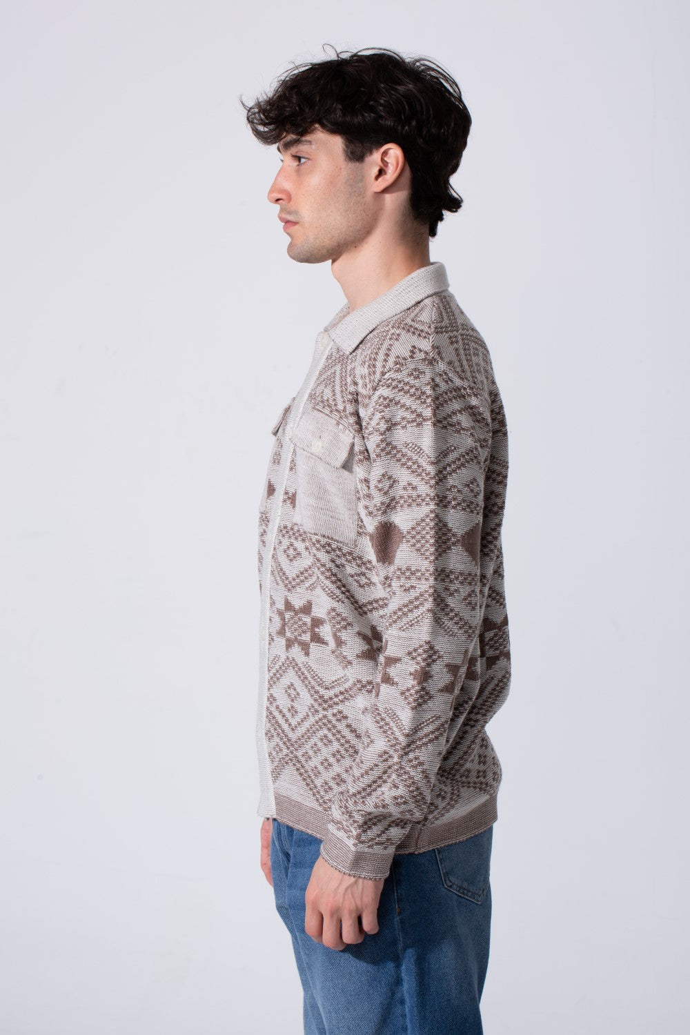 Slim Fit Nordic Geometric Knit Men Sweater