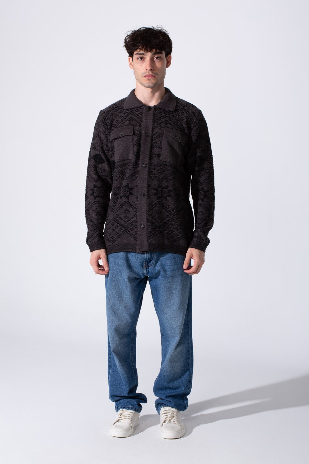 Slim Fit Nordic Geometric Knit Men Sweater