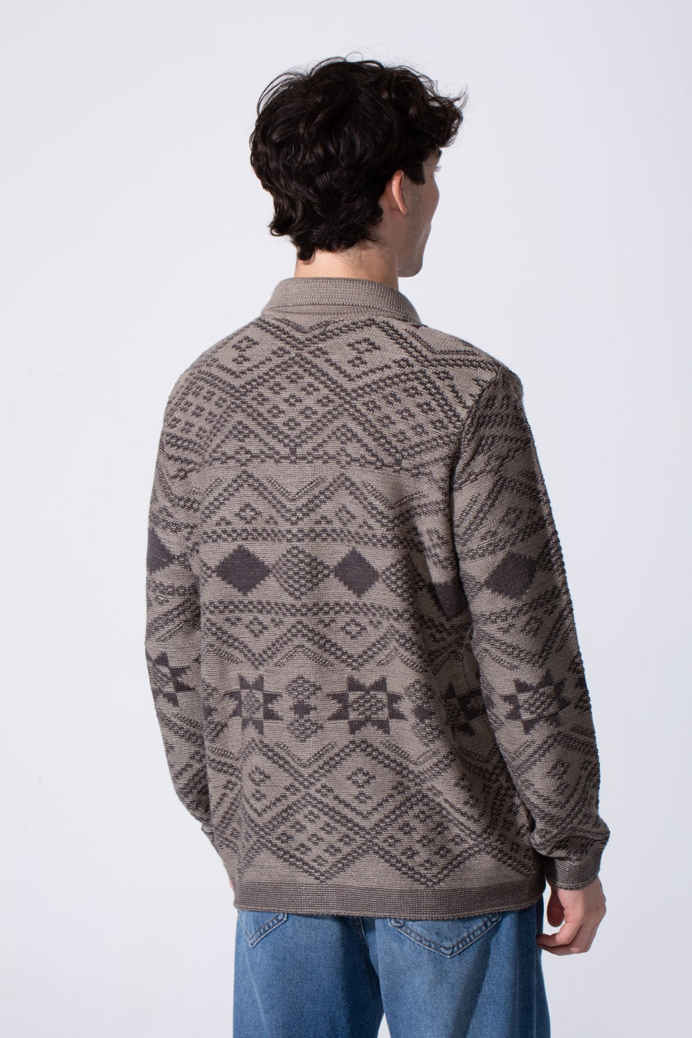 Slim Fit Nordic Geometric Knit Men Sweater