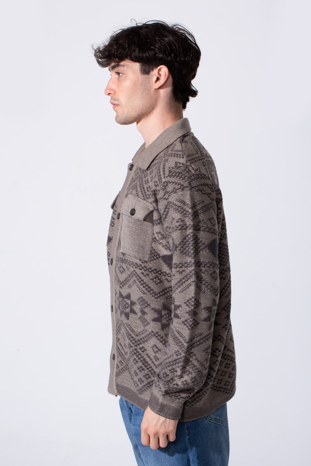 Slim Fit Nordic Geometric Knit Men Sweater