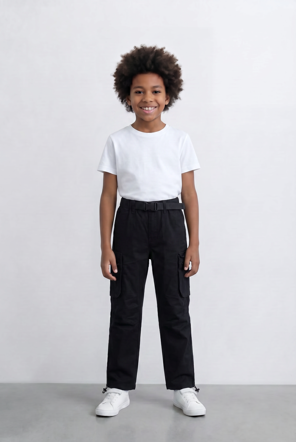 Boy's Cargo Pants Adjustable Belt Utility Pocket Detail