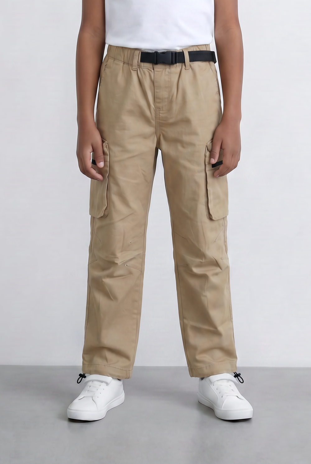 Boy's Cargo Pants Adjustable Belt Utility Pocket Detail
