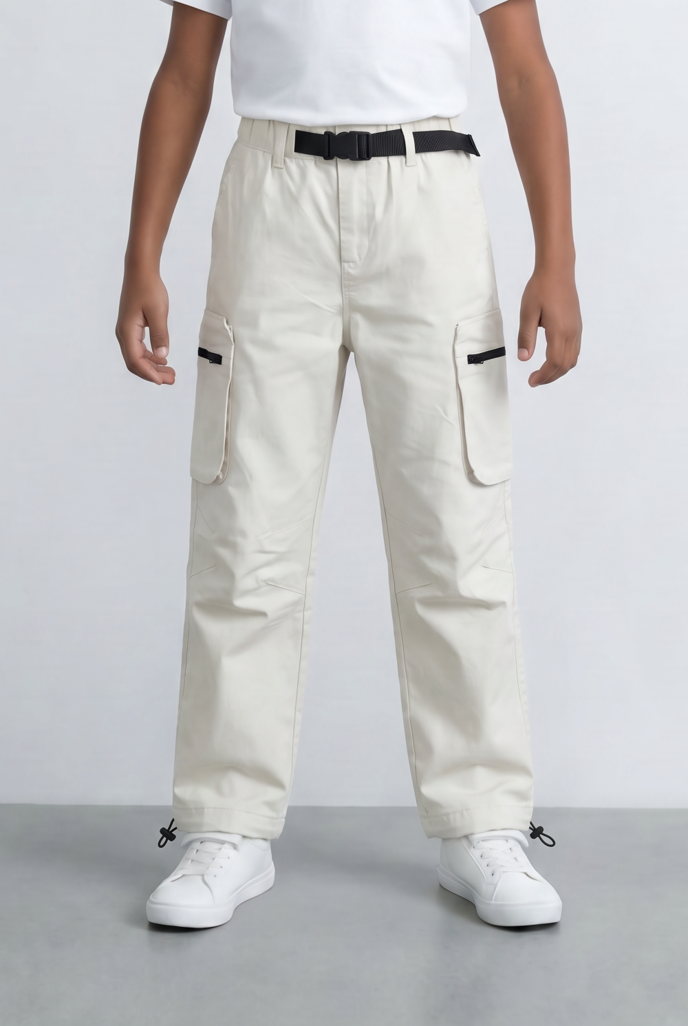 Boy's Cargo Pants Adjustable Belt Utility Pocket Detail